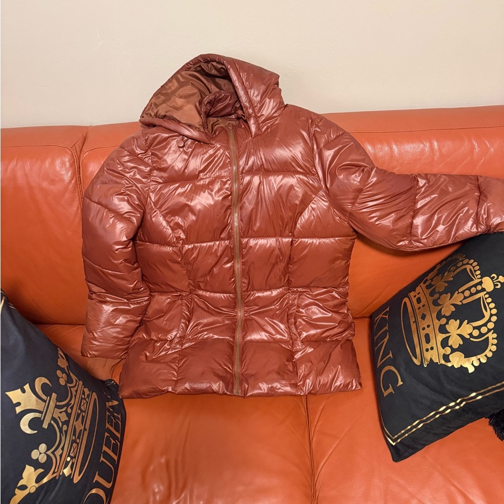 🔥Women's Metallic Brown Puffer Jacket